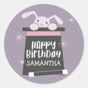 Sticker Rond Magic Show Girls Anniversaire Fête Favoriser Tag S