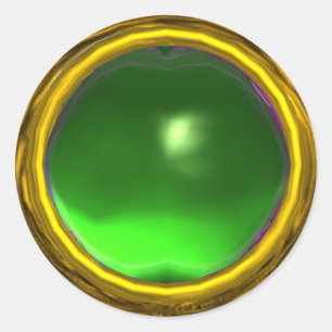 Sticker Rond MAGIC TOPAZ, vert jaune vif