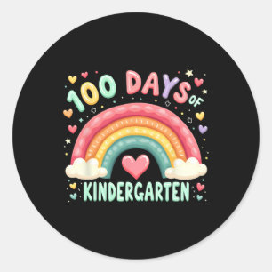 Sticker Rond Magical Arc-En-Ciel 100 Jours De Maternelle Enseig