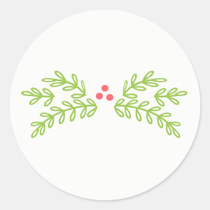 Sticker Rond Magical Christmas Mistletoe Turquoise ID441