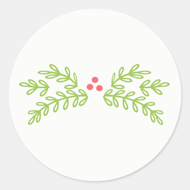 Sticker Rond Magical Christmas Mistletoe Turquoise ID441 (Devant)