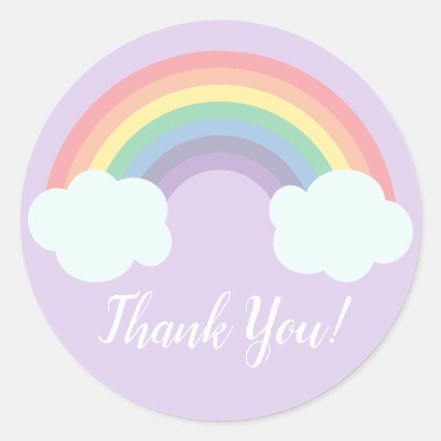 Sticker Rond Magical Rainbow Birthday Favoriser (Devant)