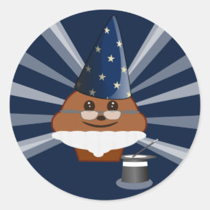 Sticker Rond Magicien Cupcake