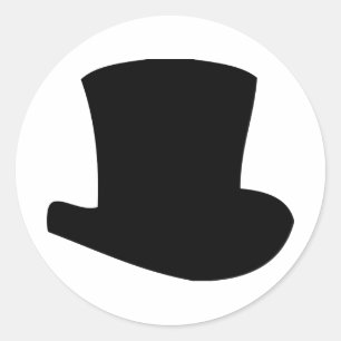 Sticker Rond magicien de cirque à chapeau noir
