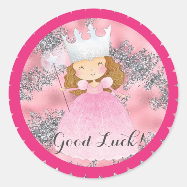 Sticker Rond Magicien d'Oz Good Witch sur Parties scintillant e (Devant)