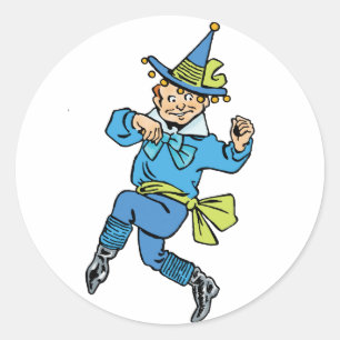 Sticker Rond Magicien vintage d'Oz, mignon garçon de danse Munc