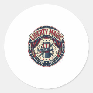 Sticker Rond Magie de la Liberté Magie Patriotique Spectacle de