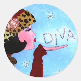 Sticker Rond "Magie hivernale"