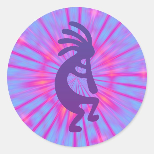 Sticker Rond Magie violette Kokopelli (Devant)