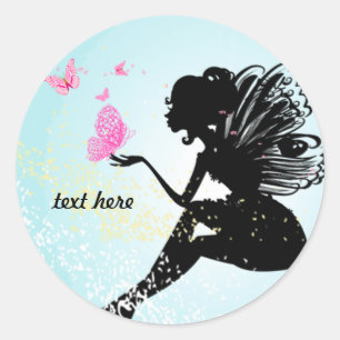 Sticker Rond magique, papillon, fantastique