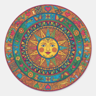 Sticker Rond Magnet Sun mexicain