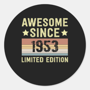 Sticker Rond Magnifique Depuis 1953 Retro 69 Anniversaire