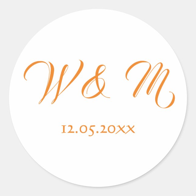 Sticker Rond Magnifique orange et blanc (Devant)