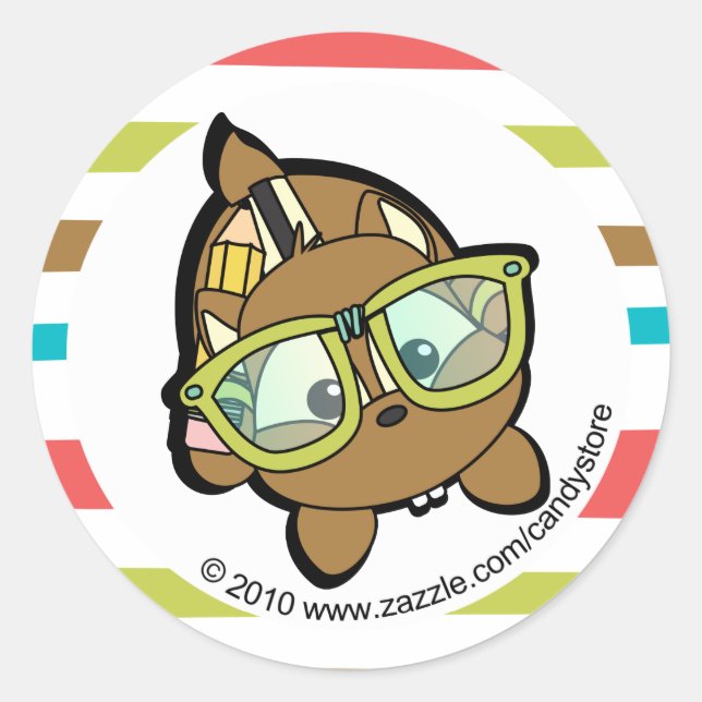 Sticker Rond Magnifique Smarty Chipmunk (Devant)