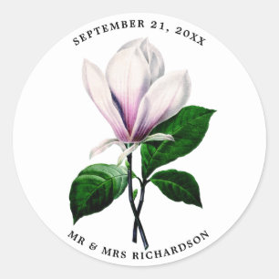 Sticker Rond magnolia mariage douche de nuptiale faveur autocol