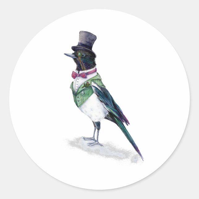 Sticker Rond Magpie Bird de l'État de Victoria (Devant)