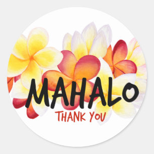Sticker Rond Mahalo Plumeria