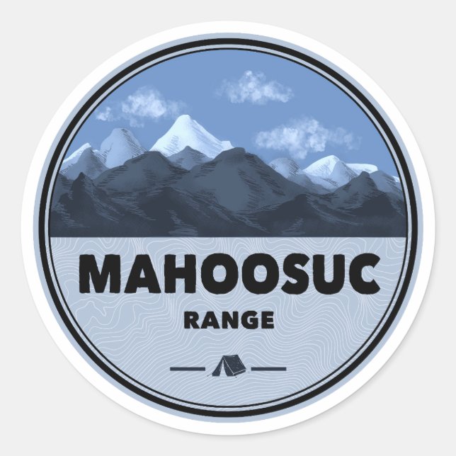 Sticker Rond Mahoosuc Range New Hampshire Maine Camping (Devant)