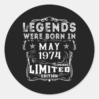 Sticker Rond Mai 1974 Année Légendes