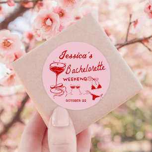 Sticker Rond Maillot de bain de week-end de plage de demoiselle