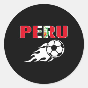 Sticker Rond Maillot de fans de football péruviens fiers drapea