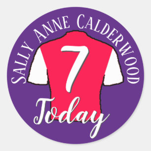 Sticker Rond Maillot de football d'anniversaire pour enfants à 