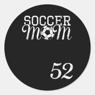 Sticker Rond Maillot de Maman de Foot Numéro 52 Joueur Favori #