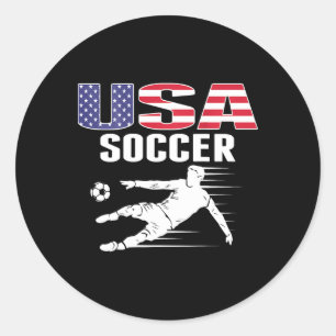 Sticker Rond Maillot des Amoureux de Football Américain Drapeau