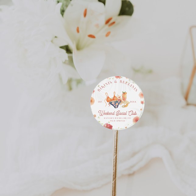 Sticker Rond Maillots de bain & Bellinis Club de loisirs pour l (Créateur téléchargé)