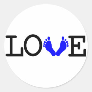 Sticker Rond M'aimant quelques bébés - bleu