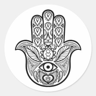 Sticker Rond Main Hamsa inspirée