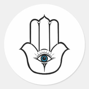Sticker Rond Main moderne simple de Hamsa de Fatima