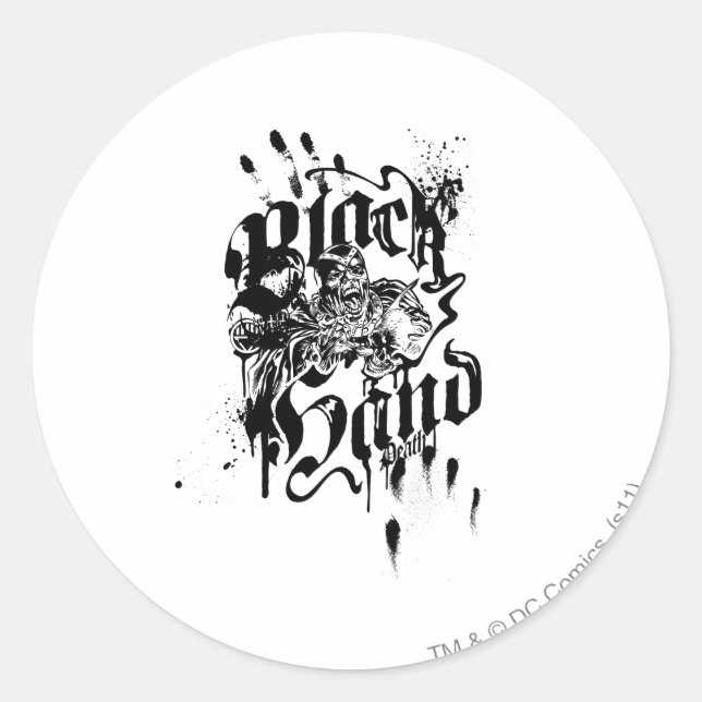 Sticker Rond Main noire - Collage (Devant)