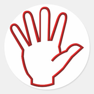 Sticker Rond Main ouverte/Cinq haut/Vague
