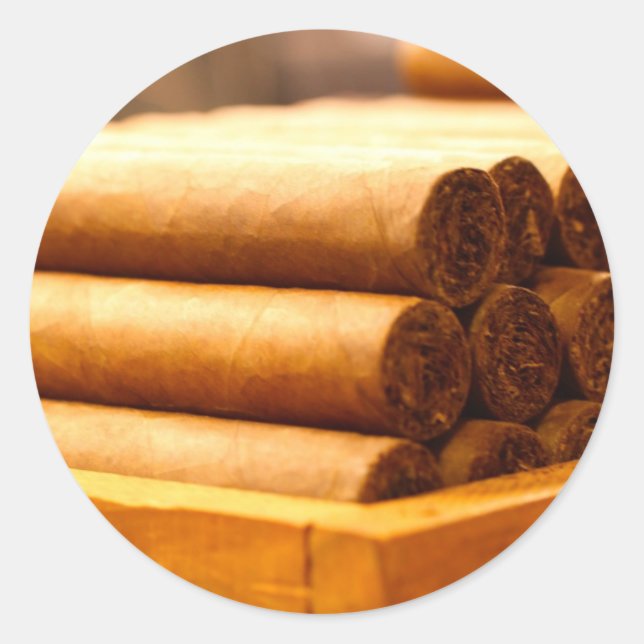 Sticker Rond Main Rolled Cigars from La Romana (Devant)