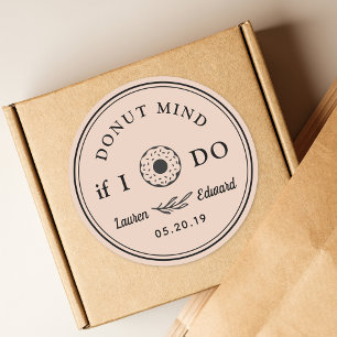 Sticker Rond Main Rustique Tiré Esprit Donut Si Je Fais Mariage