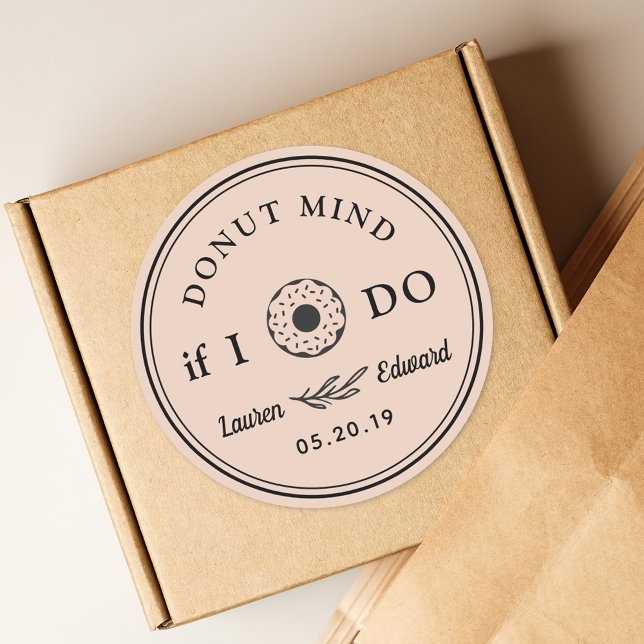 Sticker Rond Main Rustique Tiré Esprit Donut Si Je Fais Mariage (Créateur téléchargé)