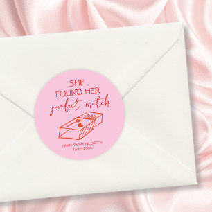 Sticker Rond Main Tirée Parfaite Correspondance Rose & Rouge Ba