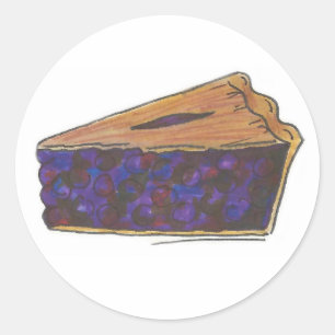 Sticker Rond Maine Blueberry Pie Slice Baking Footy Baked Good