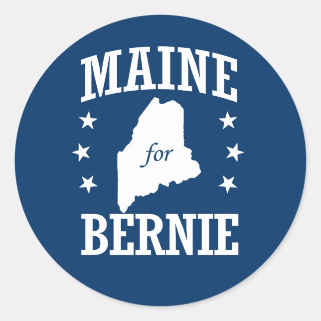 STICKER ROND MAINE POUR BERNIE SANDERS (Devant)