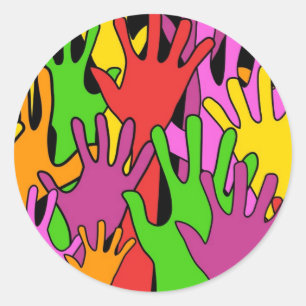 Sticker Rond Mains