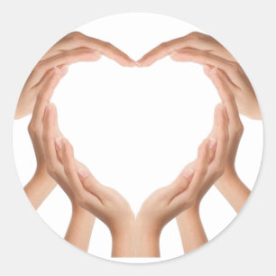 Sticker Rond Mains d'amour