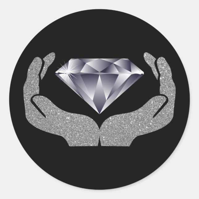 Sticker Rond Mains de diamant (Devant)
