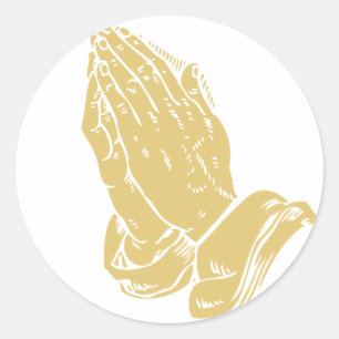Sticker Rond Mains de prière