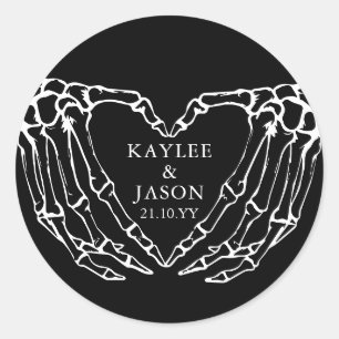 Sticker Rond Mains de squelette chute douche de couples jusqu'à