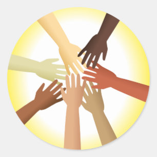 Sticker Rond Mains diverses