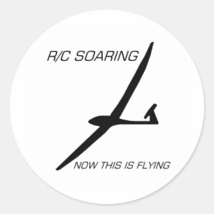 Sticker Rond MAINTENANT C'EST VOL ... Planeur noir