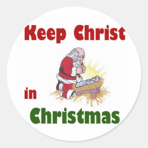 Sticker Rond Maintenez le Christ dans Noël