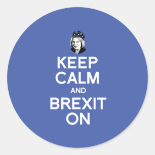 Sticker Rond Maintenir le calme et le Brexit sur Theresa May — 