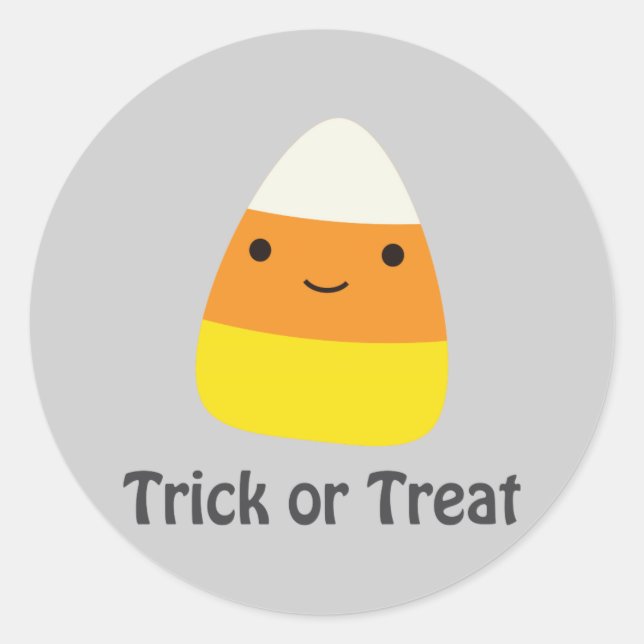 Sticker Rond Maïs à bonbons - Tricoter ou traiter (Devant)